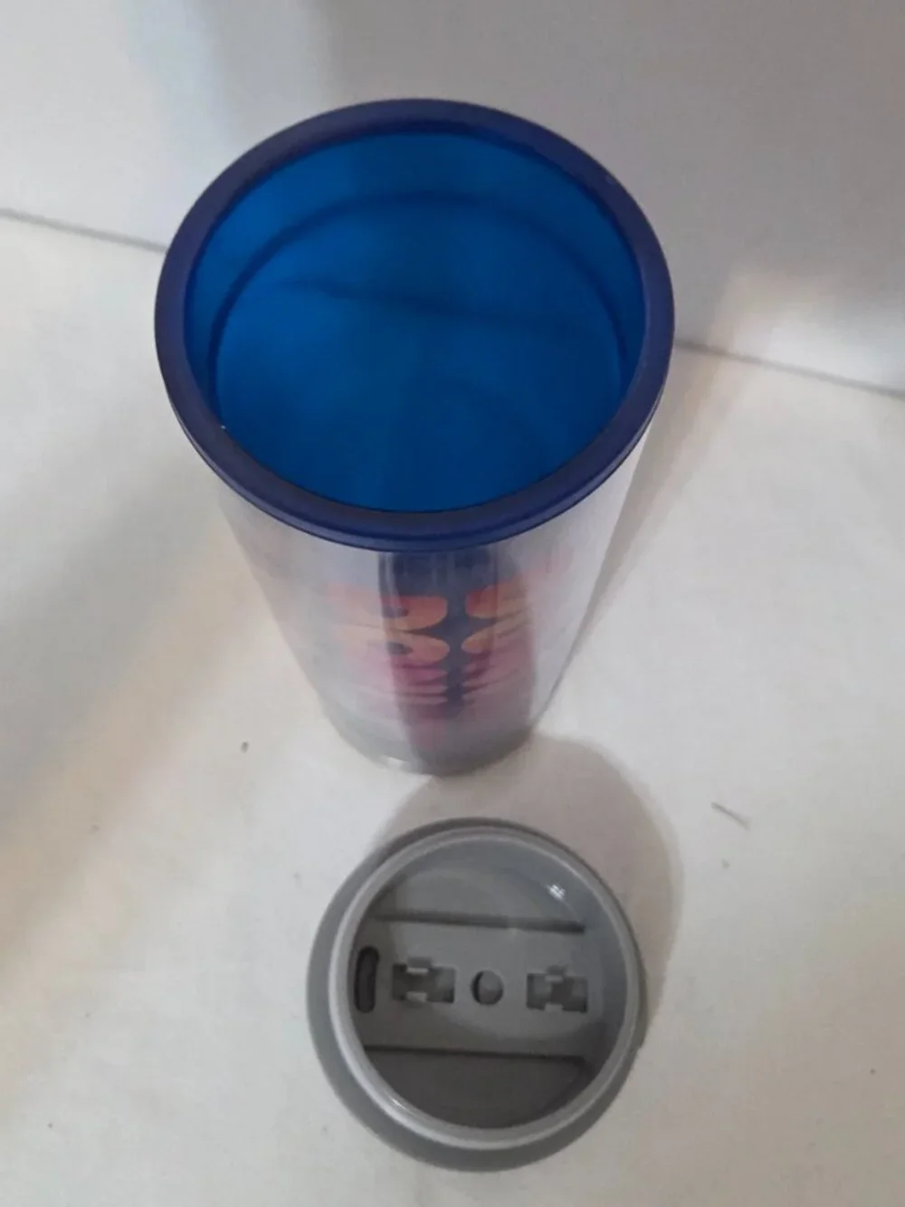 2018 Dunkin Donuts 16 oz acrylic travel mug/tumbler Blue Collection